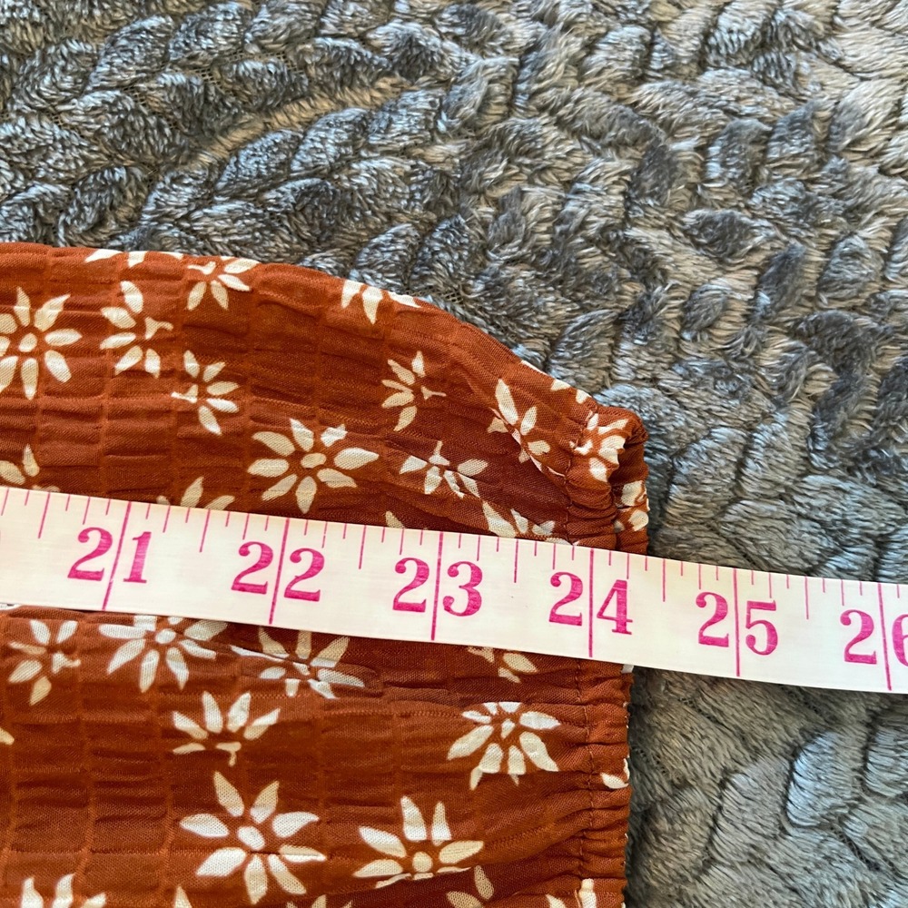 Loft Women's Sz M Burnt Orange‎ Tiered Madi Dress with Keyhole Opening - Picture 12 of 16